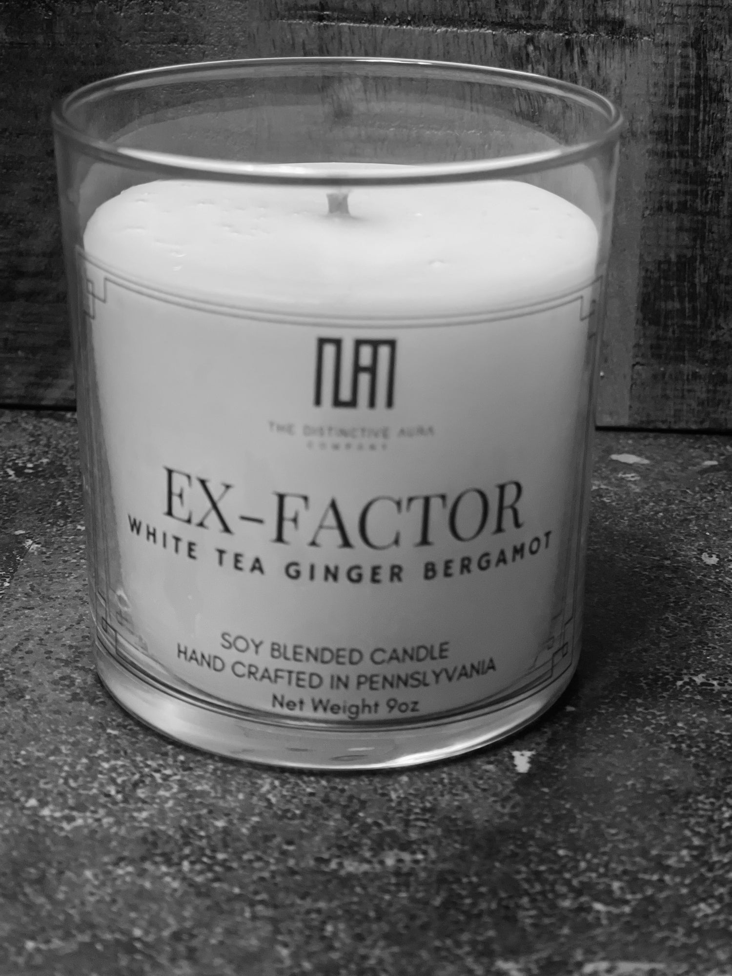 EX-FACTOR 9oz premium candle from the Distinctive Aura Company