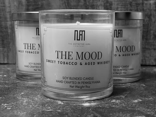 the mood 9oz premium candle by The Distinctive Aura Company